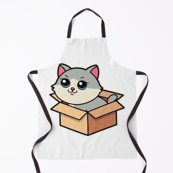 Item preview, cute cartoon chubby cat in box designed and sold by Design_for_merch.
