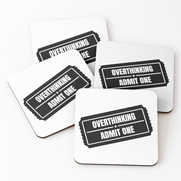 Item preview, Overthinking Admit One Ride Ticket Funny Sticker Black designed and sold by tiase000.