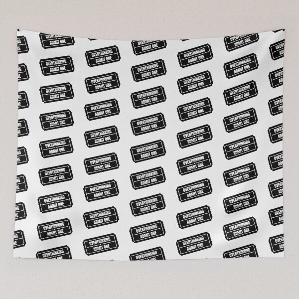 Item preview, Overthinking Admit One Ride Ticket Funny Sticker Black designed and sold by tiase000.