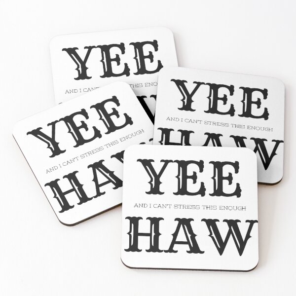 Item preview, Yee, and I Can't Stress This Enough, Haw! - Cowboy Vibes Typography - Black designed and sold by Biddakate.