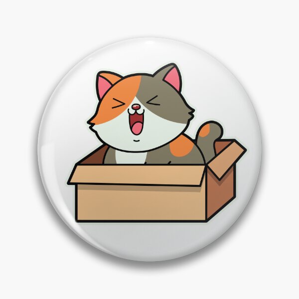 Item preview, cute cartoon chubby cat in packaging box designed and sold by Design_for_merch.
