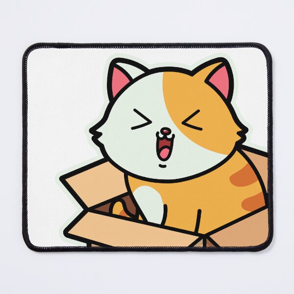 Item preview, cute cartoon fat cat in box designed and sold by Design_for_merch.