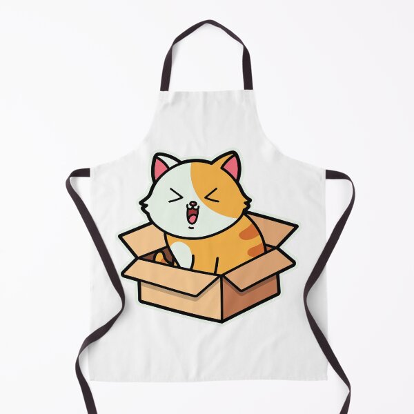 Item preview, cute cartoon fat cat in box designed and sold by Design_for_merch.