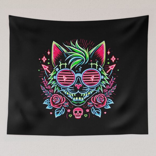 Item preview, Crazy Cat | Neon Cat | Alternative Cat designed and sold by OrganicLights.
