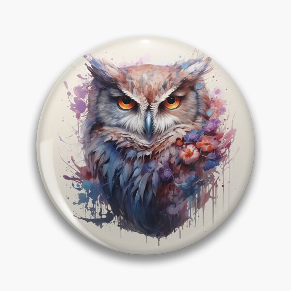 Item preview, Boho Wise Owl Floral Watercolor designed and sold by EnchantInk.