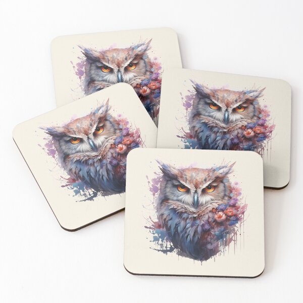 Item preview, Boho Wise Owl Floral Watercolor designed and sold by EnchantInk.