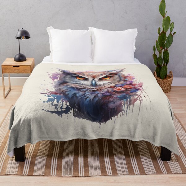Item preview, Boho Wise Owl Floral Watercolor designed and sold by EnchantInk.