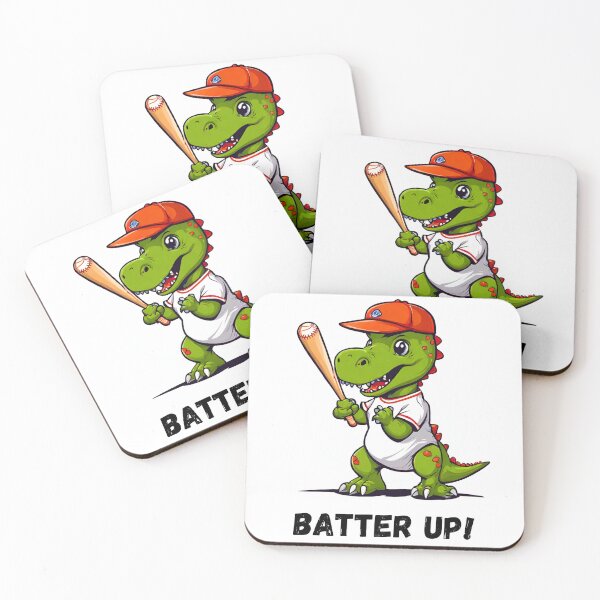 Item preview, Batter Up Dino Playing Baseball designed and sold by Fredster1966.