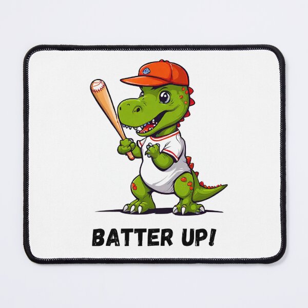 Item preview, Batter Up Dino Playing Baseball designed and sold by Fredster1966.