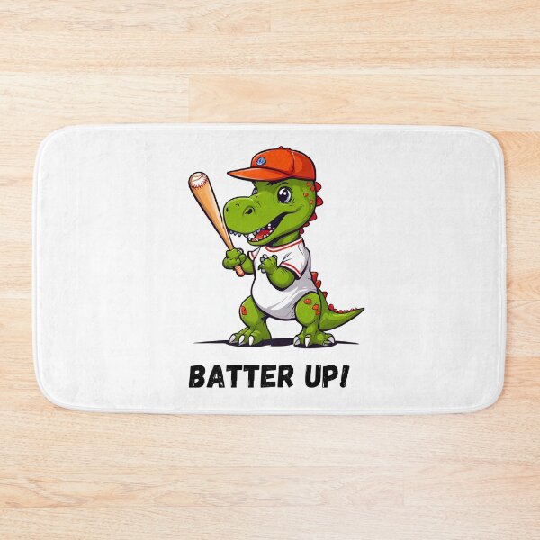 Item preview, Batter Up Dino Playing Baseball designed and sold by Fredster1966.