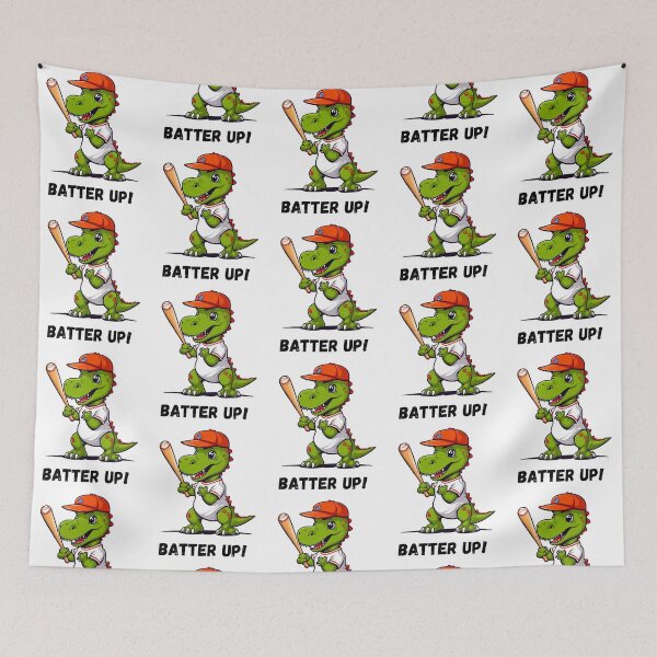 Item preview, Batter Up Dino Playing Baseball designed and sold by Fredster1966.
