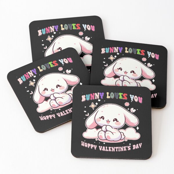 Item preview, Adorable Rabbit in Shades of Pink, Blue, Red, and White: A Valentine&amps Day Delight designed and sold by SplashTastic.