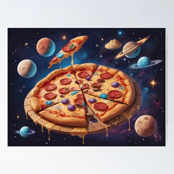 Item preview, Cosmic Pizza: Astronaut’s Out-of-This-World Dream designed and sold by BaisaStudio.