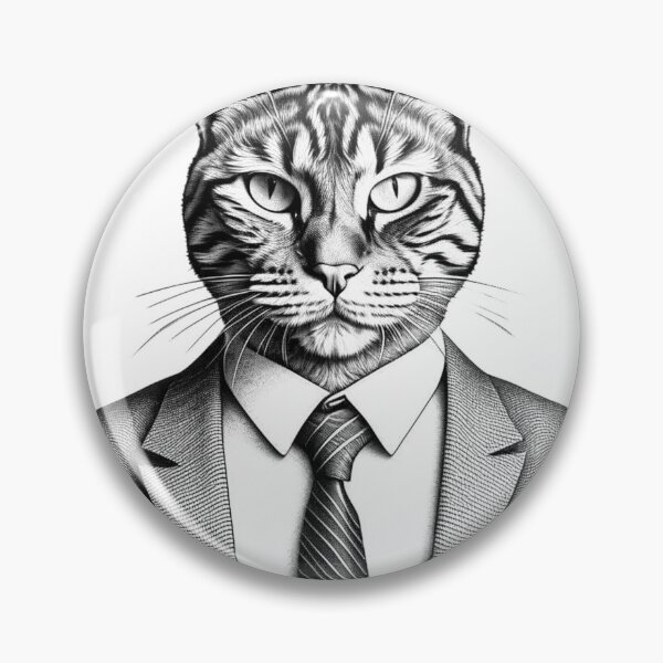 Item preview, Boardroom Bengal: The Authoritative Tabby in Monochrome designed and sold by MemeMerchMaster.