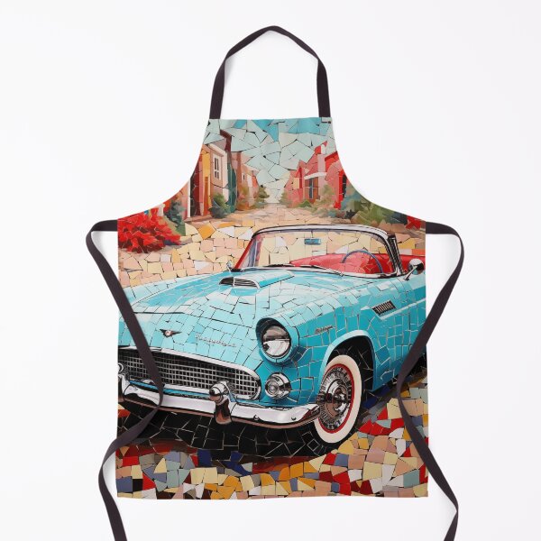 Artikelvorschau, 1955 Thunderbird Classic Car Mix Media Mosaike entworfen und verkauft von StefNomadLife.