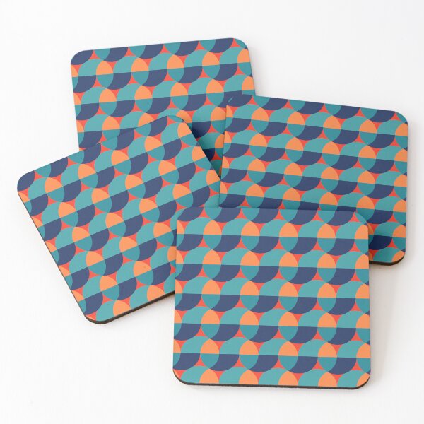 Item preview, Festive Retro Geometric Orange and Blue designed and sold by Sharon Schwalbe.