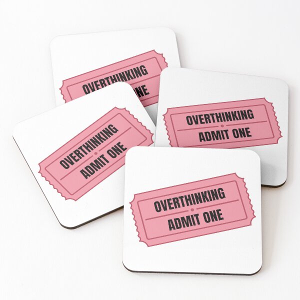 Item preview, Overthinking Admit One Ride Ticket Funny Sticker Pink designed and sold by tiase000.