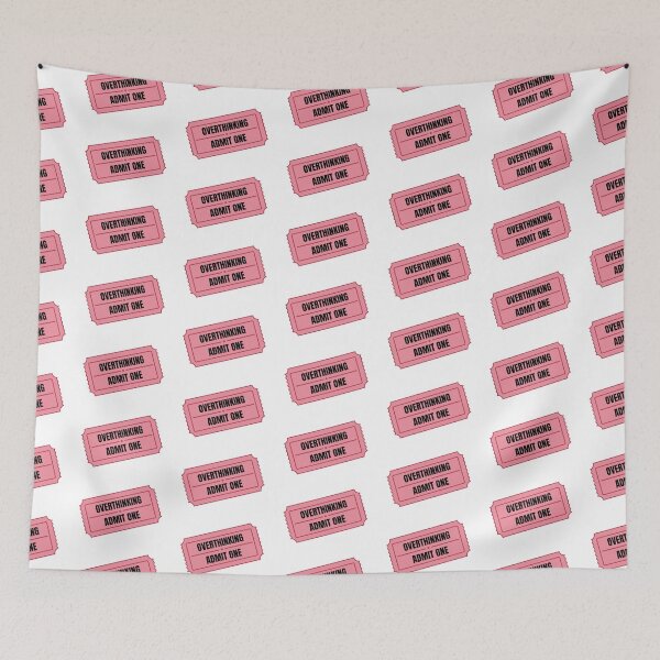 Item preview, Overthinking Admit One Ride Ticket Funny Sticker Pink designed and sold by tiase000.