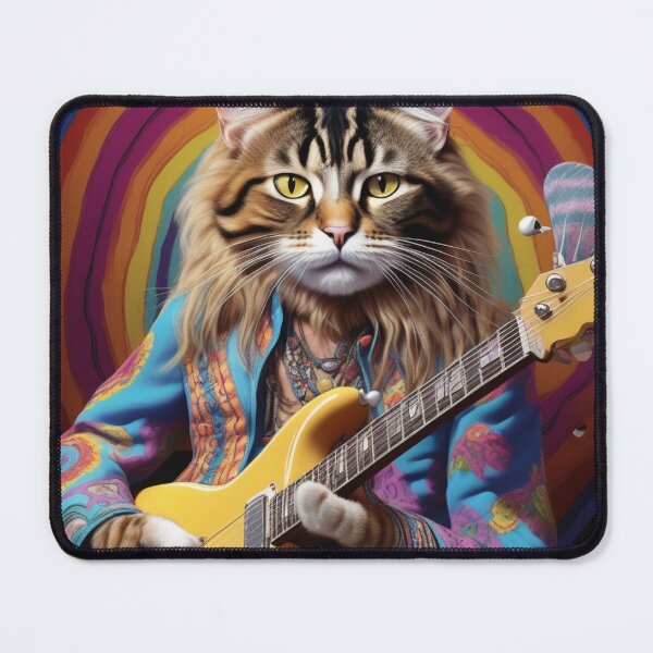 Item preview, A Hippie Cat Playing Guitar designed and sold by MusicalArtisty.