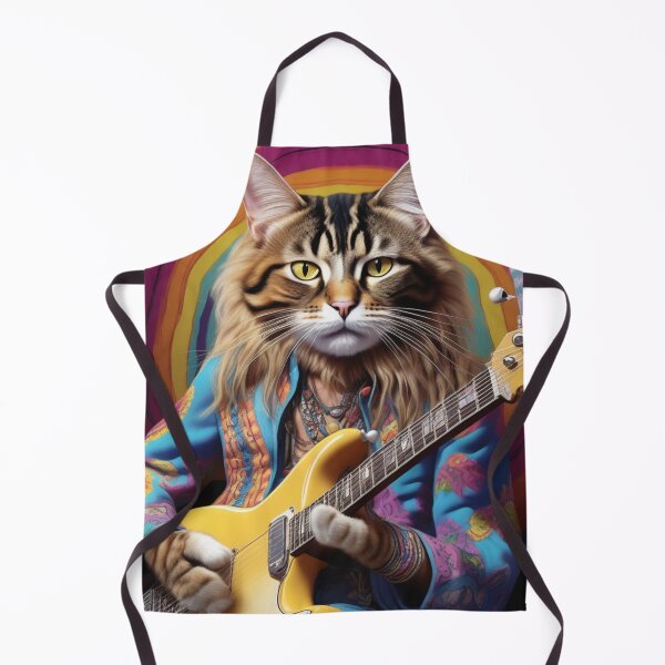 Artikelvorschau, Eine Hippie-Katze, die Gitarre spielt entworfen und verkauft von MusicalArtisty.