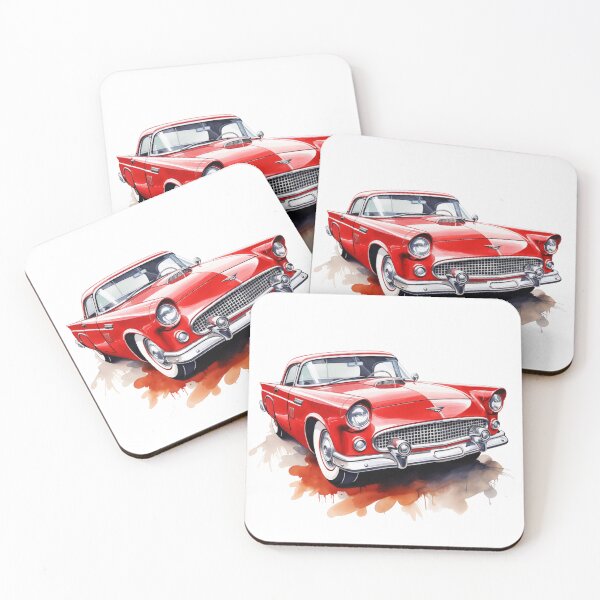 Item preview, 1955 Thunderbird Classic Car Watercolor Print designed and sold by StefNomadLife.