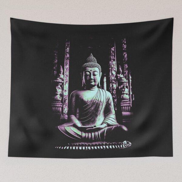 Item preview, Buddha meditating in the temple designed and sold by soyabeanslang.