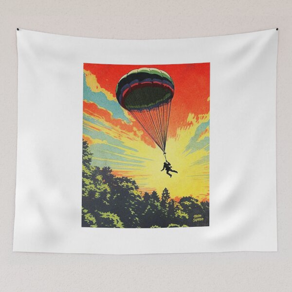 Item preview, Paratrooper flying in Sunset; Airborne; designed and sold by StickerApe.
