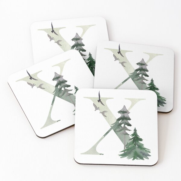 Artikelvorschau, Watercolor forest letter X.  entworfen und verkauft von tapilipa.