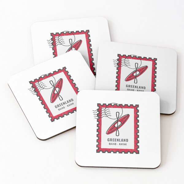 Item preview, Greenland Red Qajaq Kayak Stamp designed and sold by GraTEEtude.