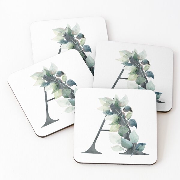 Artikelvorschau, Watercolor floral black letter A.  entworfen und verkauft von tapilipa.