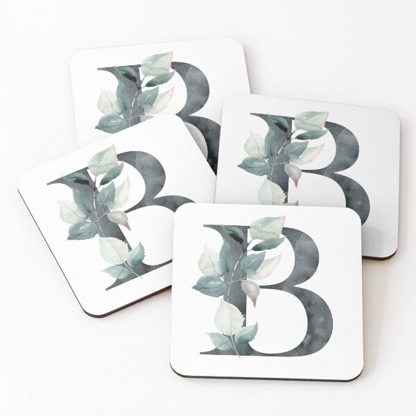 Artikelvorschau, Watercolor floral black letter B.  entworfen und verkauft von tapilipa.