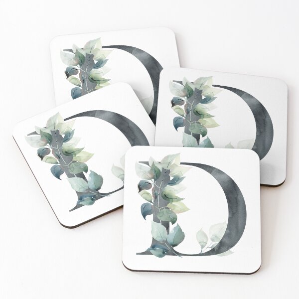Artikelvorschau, Watercolor floral black letter D.  entworfen und verkauft von tapilipa.