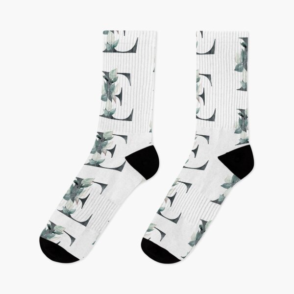 Item preview, Watercolor floral black letter E.  designed and sold by tapilipa.