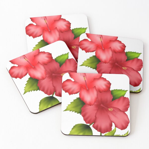 Aperçu de l'œuvre Fleurs d'hibiscus rouges en fleurs créée et vendue par Nattapoom Fongkum.