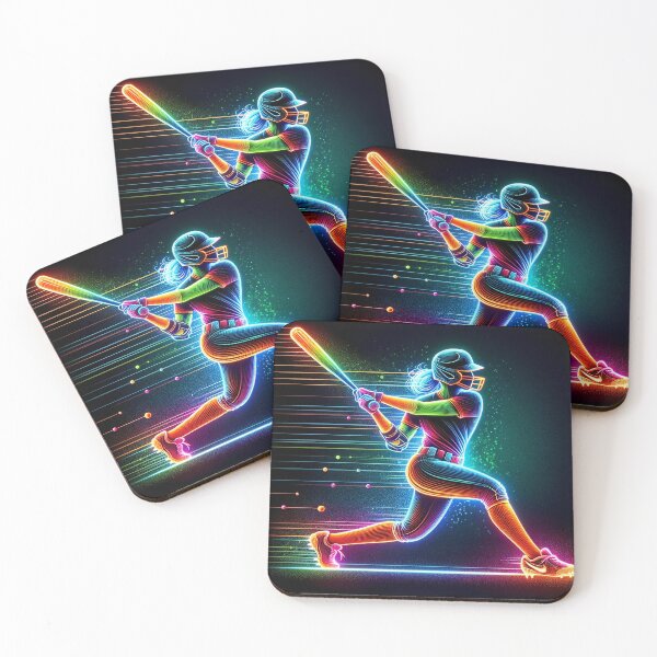Item preview, Neon Glow Softball Batter 1 designed and sold by Urban Cloud Studio.