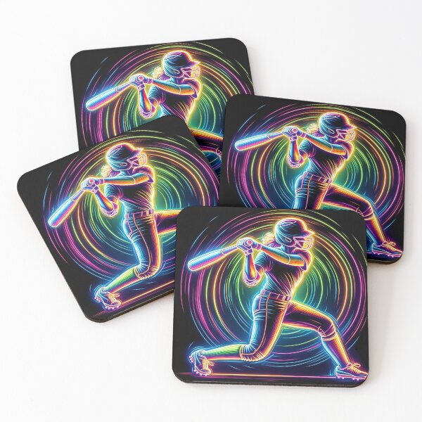 Item preview, Neon Glow Softball Batter 2 designed and sold by Urban Cloud Studio.