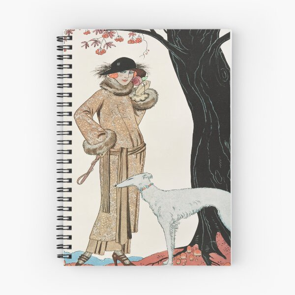 Artikelvorschau, George Barbier Modeillustration Mantel und Nachmittagskleid entworfen und verkauft von Tamas Das.