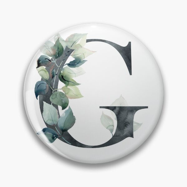 Artikelvorschau, Watercolor floral black letter G. entworfen und verkauft von tapilipa.