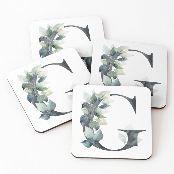 Artikelvorschau, Watercolor floral black letter G.  entworfen und verkauft von tapilipa.