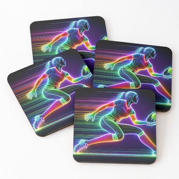 Item preview, Neon Glow Softball Fielding 2 designed and sold by Urban Cloud Studio.