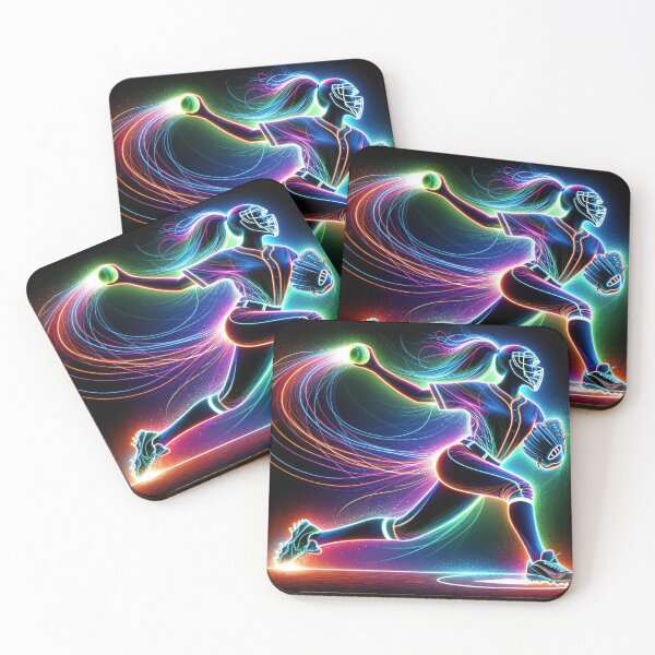 Item preview, Neon Glow Softball Pitcher 2 designed and sold by Urban Cloud Studio.