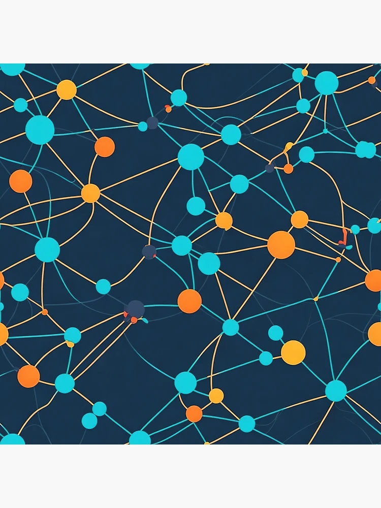Thumbnail 3 of 3, Poster, Connection design, interconnected nodes pattern designed and sold by CoolPixels.