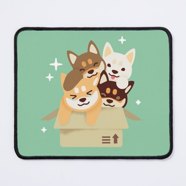 Item preview, Four cute Shiba Inu dogs in a crate designed and sold by MINIMOillu.