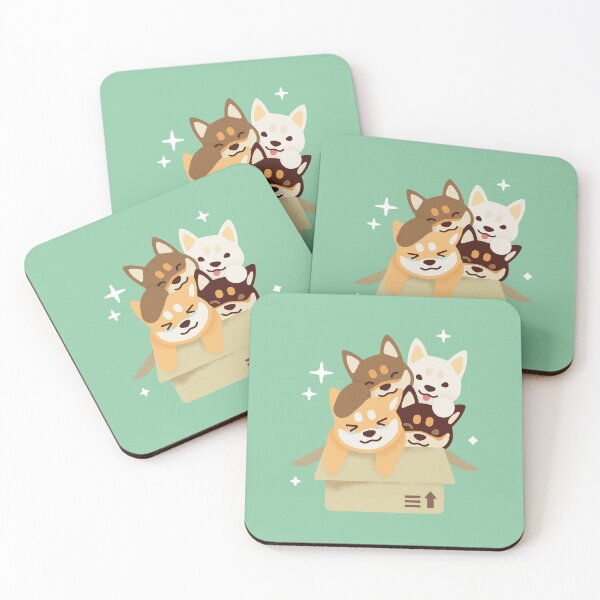 Item preview, Four cute Shiba Inu dogs in a crate designed and sold by MINIMOillu.