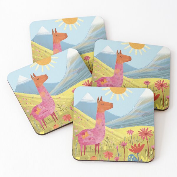 Item preview, Colorful Llama Meadow designed and sold by cute-animals99.