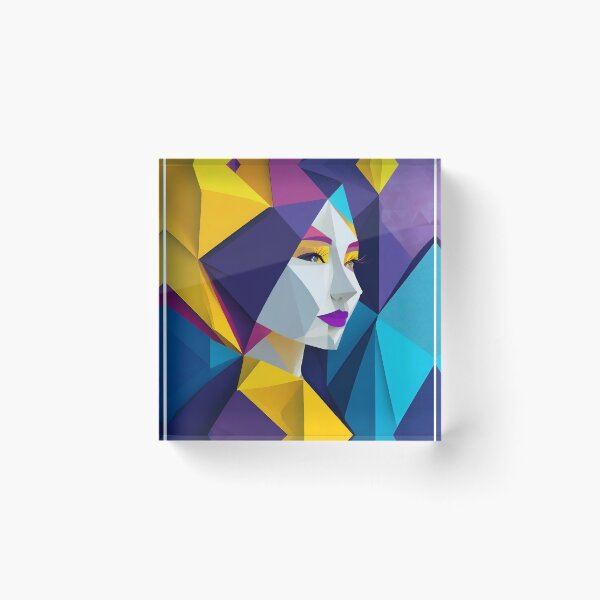 Item preview, Geometric Woman Portrait Illustration designed and sold by MakeInShop.