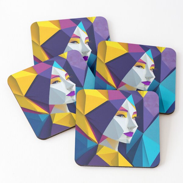 Item preview, Geometric Woman Portrait Illustration designed and sold by MakeInShop.
