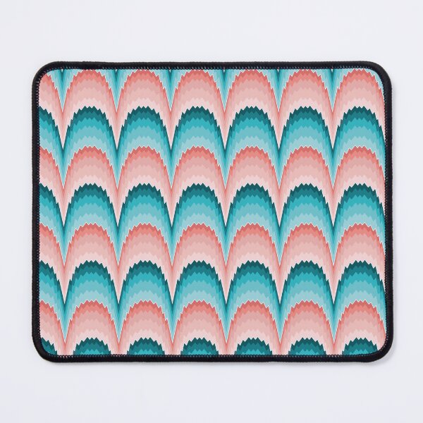 Item preview, Bargello flame stitch in pink and teal - seamless pattern designed and sold by colorofmagic.
