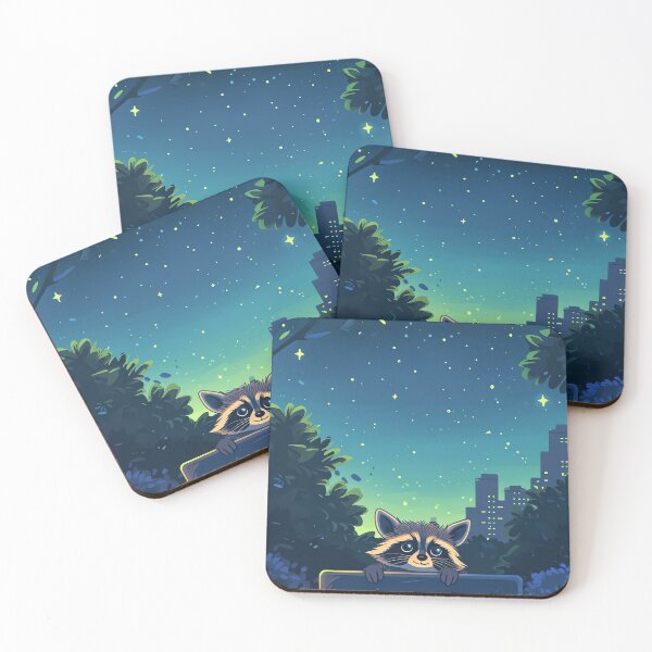 Item preview, Starry Raccoon Hideout designed and sold by cute-animals99.