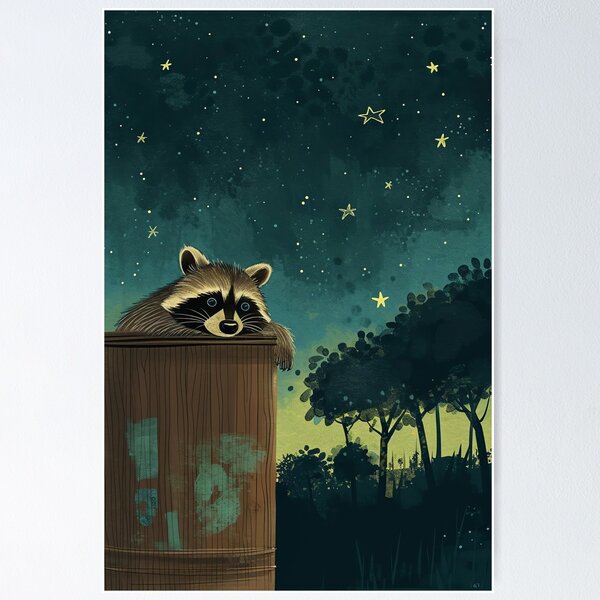 Item preview, Curious Trash Can Raccoon designed and sold by cute-animals99.